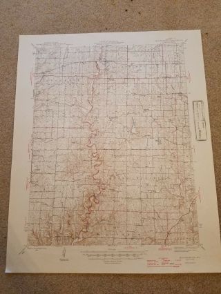 22x29 Vintage 1946 Usgs Topo Map Millersburg,  Missouri Carrington Cedar Creek
