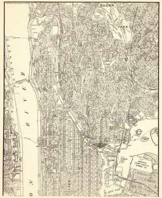 1938 Antique Manhattan Map & Bronx York City Map Gallery Wall Art 6535