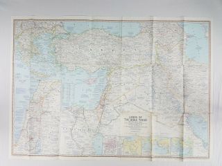Vintage National Geographic 1967 Lands Of The Bible Today 41 X 29 Inch Map