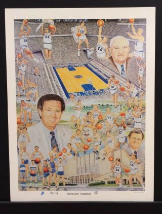 Vintage University Of Kentucky Basketball Print “kentucky Tradition” Steve Ford