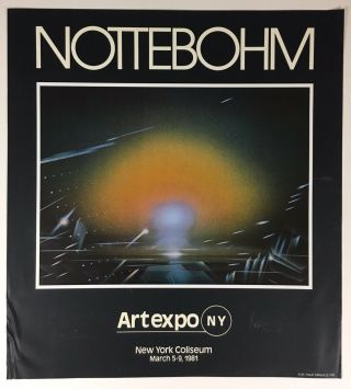 Andreas Nottebohm Signed Poster Print Space Art Op Art 1981 Art Expo Ny Poster