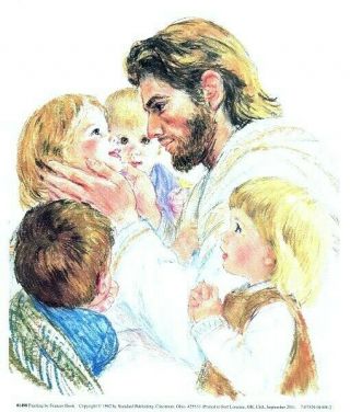 Frances Hook Jesus Christ And The Little Children 20x16 Paper Art Print Jesus