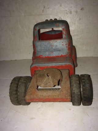 Vintage 1950 ' s Wyandotte Toys Tractor Trailer Cab Pressed Steel,  Dualie Tires 6