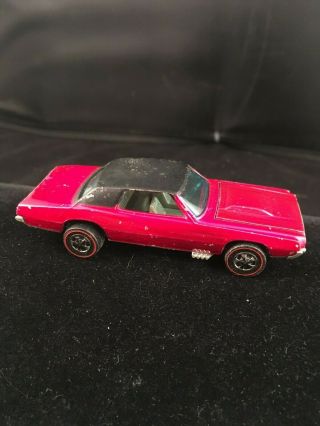 Vintage Hot Wheels 1967 Custom T - Bird Dark Pink Redline Mattel Hk