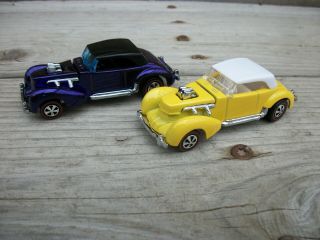 Classic Cord Hotwheels Redline Purple And Cipsa Enamel Yellow White Interior,