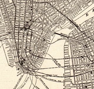 1923 Antique Manhattan Map Vintage York City Map Black And White 5702