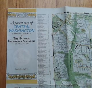 September 1948 National Geographic Map Of Central And Suburban Washington Dc