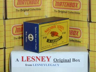Matchbox Lesney Sports Boat & Trailer 48b Type C Model Empty Box