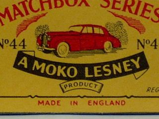 Matchbox Moko Lesney Rolls Royce Silver Cloud 44a Type B4 EMPTY BOX 5