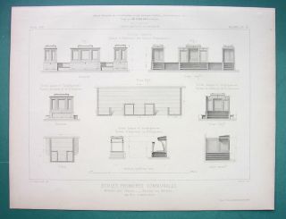 Architecture 5 Prints 1866: France Primary School Furniture & Equipment