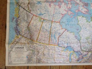 1972 NATIONAL GEOGRAPHIC SOCIETY LARGE MAP - CANADA / ICE AGE MAMMALS ALASKA 2