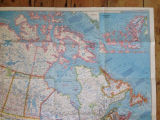 1972 NATIONAL GEOGRAPHIC SOCIETY LARGE MAP - CANADA / ICE AGE MAMMALS ALASKA 4