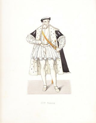 Charles Ix 16th Century King Of France Clothing Style Hand Colored 1867