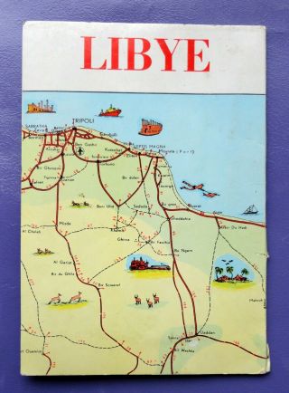 Vintage Libya Map Libye Tourist 1 Folding Map Decorative In Folder 1970s