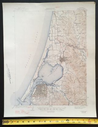 Large Vintage 1948 Eureka,  Ca Map (usgs 17 X 21)