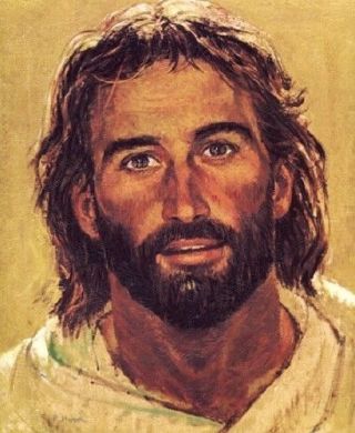 Richard Hook Head Of Christ 20x16 Paper Art Print Surfer Jesus Smiling Portrait