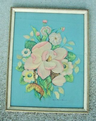Vintage Georgia Barnhill Caldwell Floral Print,  Frame 13 " X 17 "