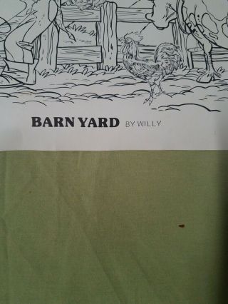 Vintage 1976 Doodle Art Barnyard By Willy A.  J.  Filipeli Co.  Inc.  20 x 30 3