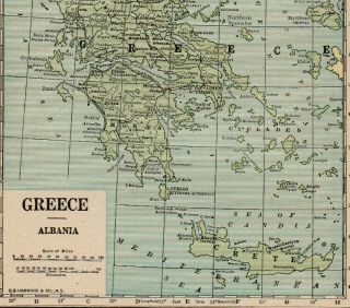 Map Of greece Albania Vintage 1926 3