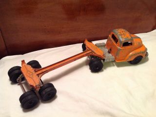 Vintage Hubley Diecast Ford Tractor Trailer Semi Truck Log Hauler 2