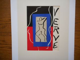 Striking 1937 Henri Matisse Lithograph,  Cover Art For Verve No.  1,  Mourlot Litho