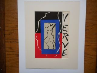 Striking 1937 Henri Matisse Lithograph,  Cover Art For Verve No.  1,  Mourlot Litho 2
