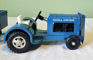 Early Tonka Toys Caterpillar AIRLINES TRACTOR & LUGGAGE CART 60 ' s V RARE 5