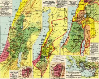 Map Of Canaan Palestine Jeruslaem George Philip & Son Vintage 1929 2