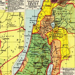 Map Of Canaan Palestine Jeruslaem George Philip & Son Vintage 1929 3