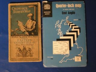 Vintage Ordnance Survey Maps Of East Anglia And Eastern Counties 1962 1920s