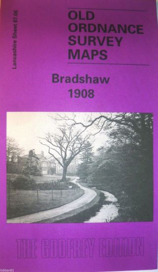 Old Ordnance Survey Map Bradshaw Near Bolton Lancashire 1908 Godfrey Edition