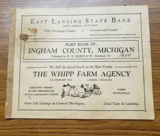 1939 Ingham County Michigan Plat Book