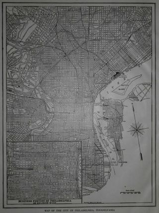 Antique 1918 Atlas City Map Philadelphia Pa Penn Pennsylvania & Petrograd Russia