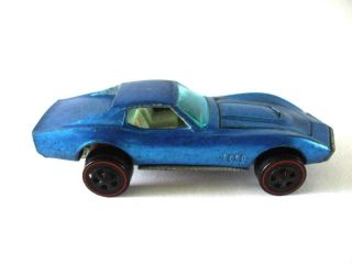 1967 Hot Wheels Red Line Custom Corvette Blue Spectraflame Hong Kong