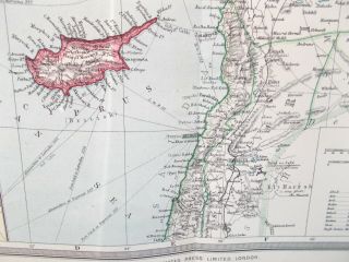 Map of the Asia Minor,  Cyprus,  Syria,  Mesopotamia.  1905.  TURKEY.  IRAQ.  ARMENIA. 2