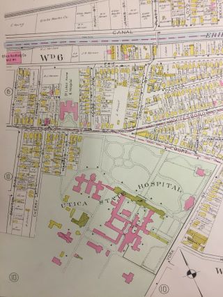 1907 UTICA STATE HOSPITAL ST.  LUKE ' S HOME & HOSPITAL ONEIDA COUNTY NY ATLAS MAP 2