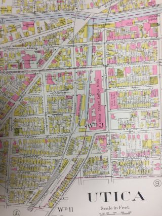 1907 UTICA STATE HOSPITAL ST.  LUKE ' S HOME & HOSPITAL ONEIDA COUNTY NY ATLAS MAP 3