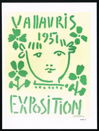 1960s Vintage Pablo Picasso 1951 Vallauris Face Poster Art Print