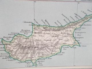 Map of British Possessions 1905.  Cyprus.  Malta.  Gibraltar.  Channel Islands 2