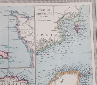 Map of British Possessions 1905.  Cyprus.  Malta.  Gibraltar.  Channel Islands 5