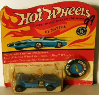 Dte 1969 Card Hot Wheels Redline 6258 Metallic Blue Twinmill W/white Interior