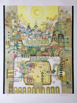 Heshi Yu " Metropolis " Lithograph Hand Signed And Numbered