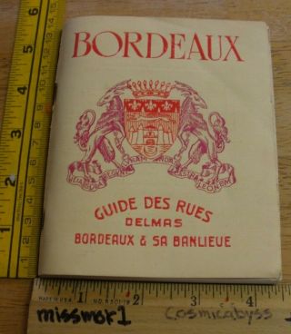 Bordeaux France 1940s Foldout Map Of The City And Guide Booklet Vintage