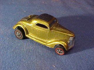 Orig 1968 Hot Wheels Mattel Red Line Car - 1936 Ford Coupe Gold