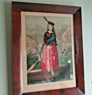 C1870 Small Folio Currier & Ives Hand Colored Lithograph " Lady Of The Lake "