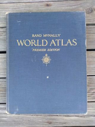1949 Rand Mcnally World Atlas Premier Edition Hc G.