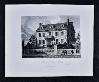 1852 Walker Antique Print - John Hancock House Boston Massachusetts Architecture