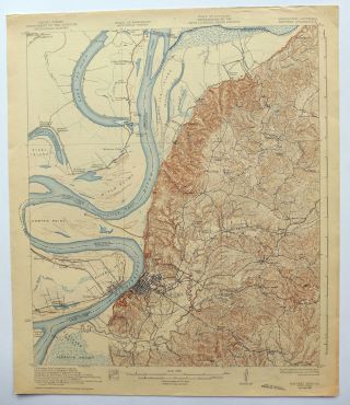 1922 Natchez Mississippi Louisiana Vidalia Vintage 15 - Minute Usgs Topo Map
