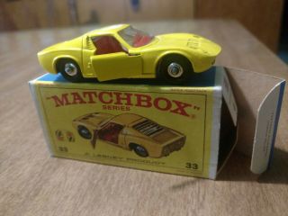 Old Matchbox Lesney 33 Lamborghini Miura Mib Old Store Stck Perf Cond