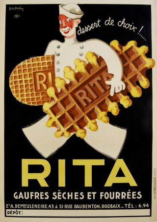 Vintage Print Paper Poster Canvas Art Painting Rita Waffles Advert